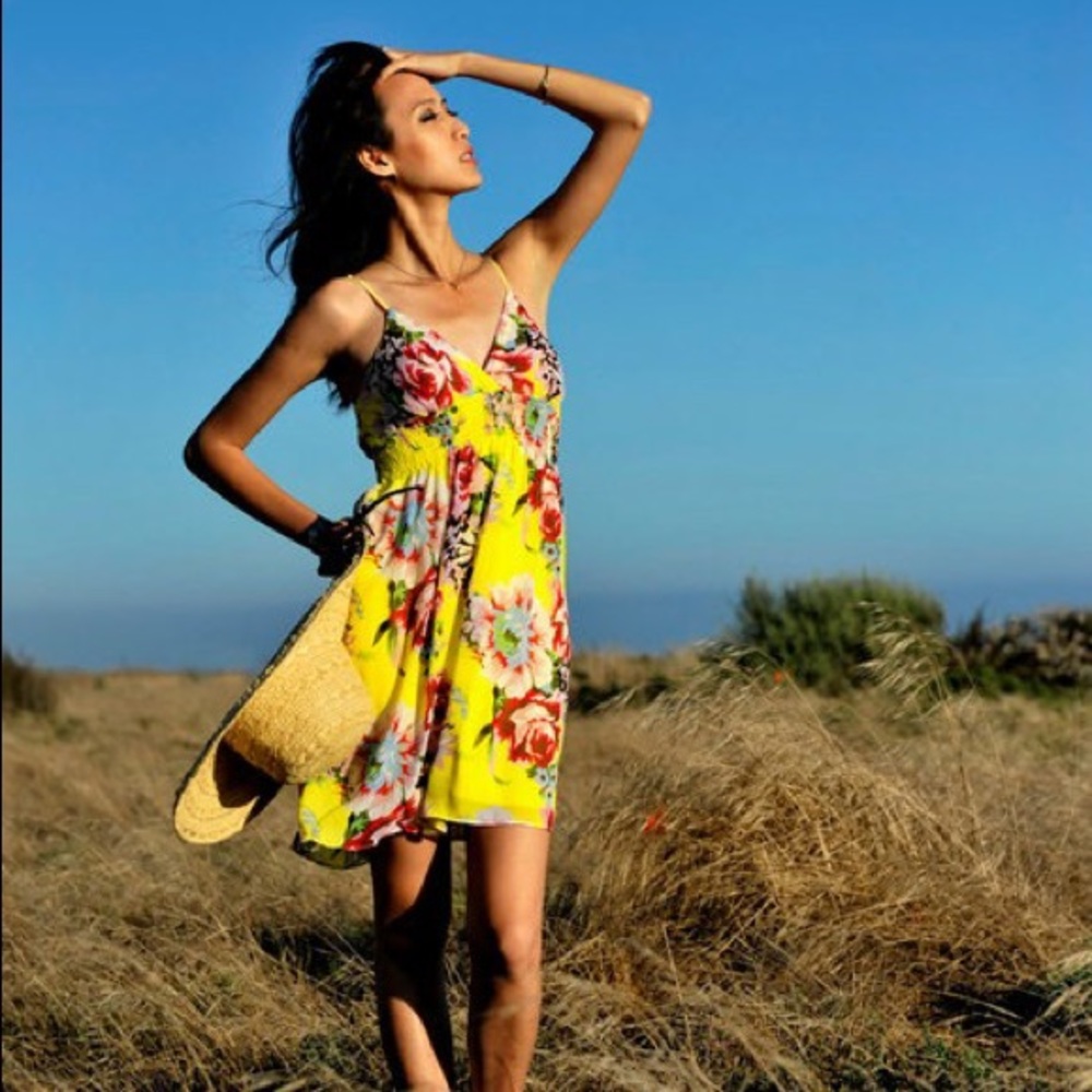 Papaya Floral SunDress in Yellow